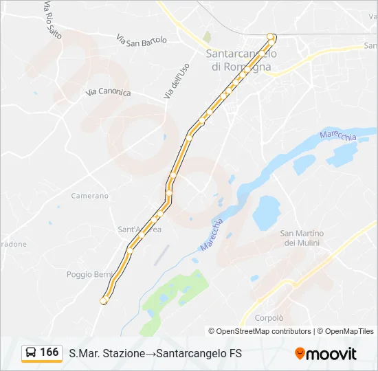 166 Bus Line Map