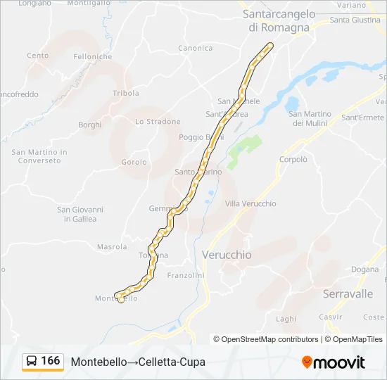 166 Bus Line Map