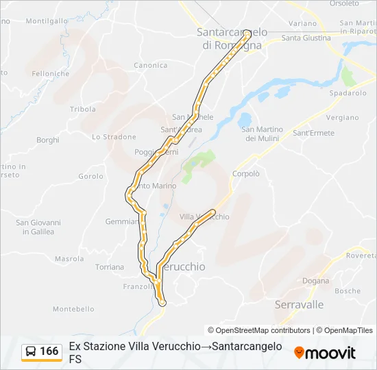 166 Bus Line Map