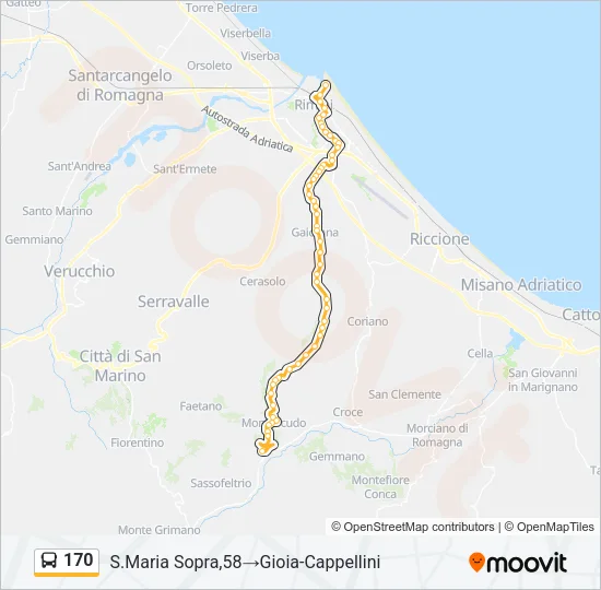170 Bus Line Map