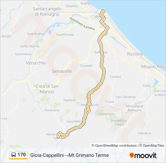 170 Bus Line Map
