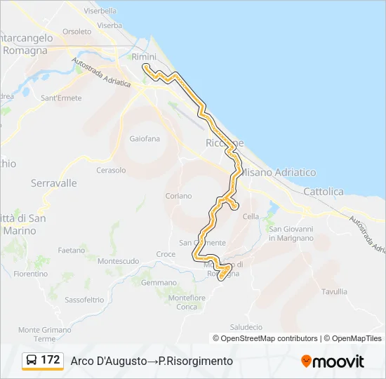 172 Bus Line Map