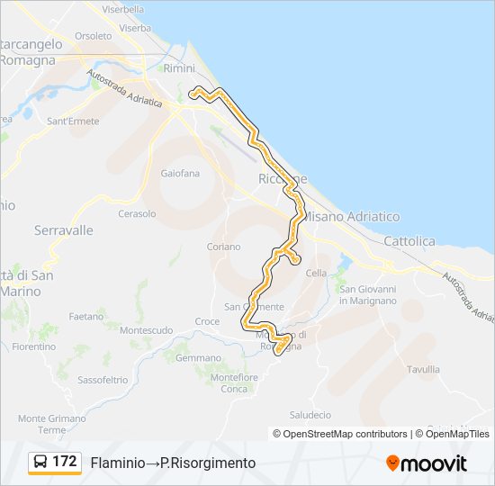 Percorso linea bus 172