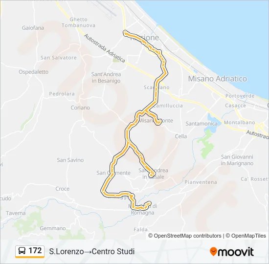 172 Bus Line Map