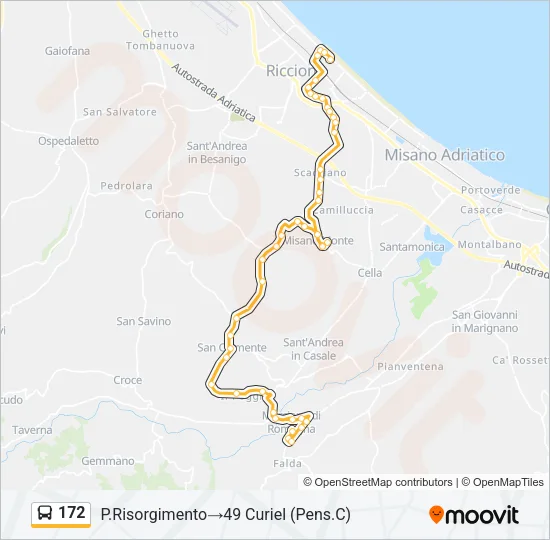 172 Bus Line Map
