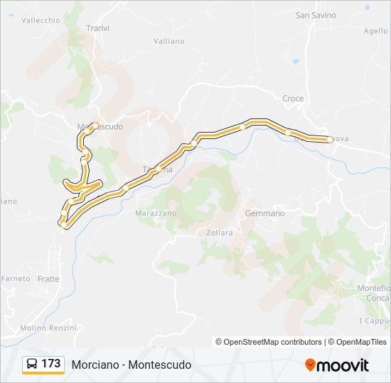 Percorso linea bus 173