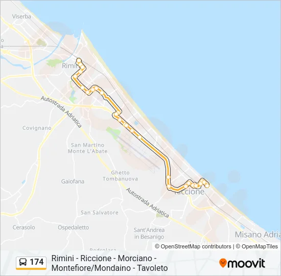 174 Bus Line Map