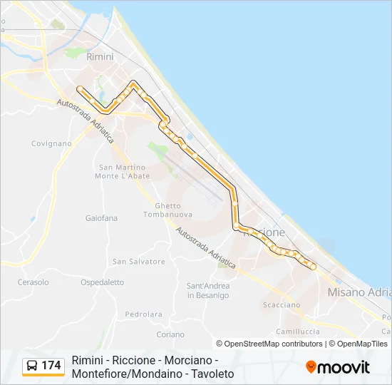 174 Bus Line Map