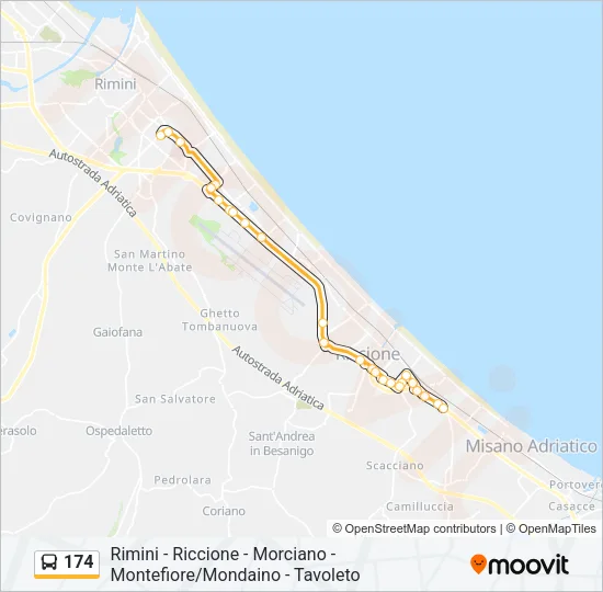 174 Bus Line Map