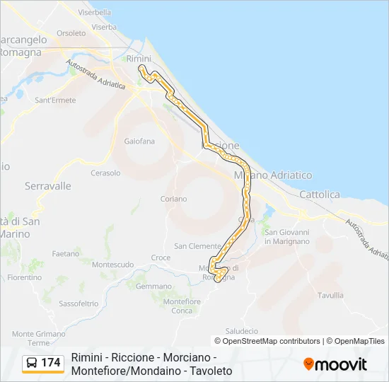 174 Bus Line Map