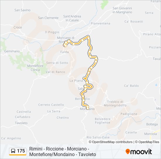 Percorso linea bus 175