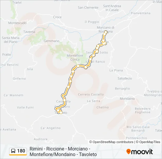 180 Bus Line Map