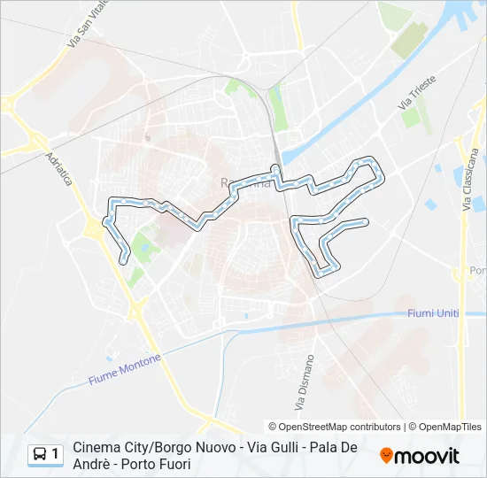 1 Bus Line Map