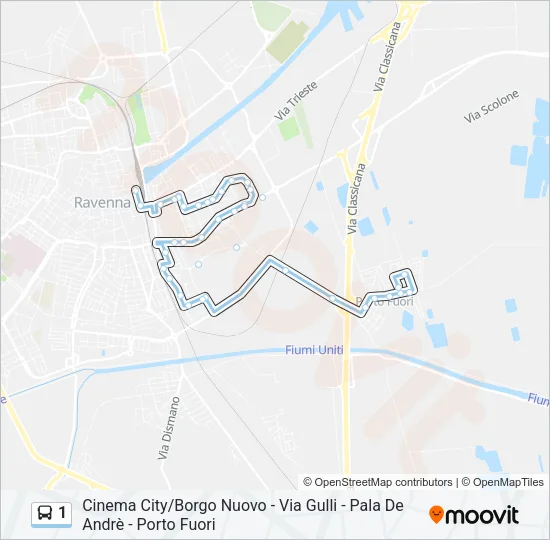 1 Bus Line Map