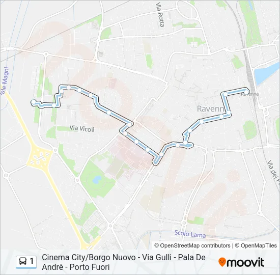 1 Bus Line Map