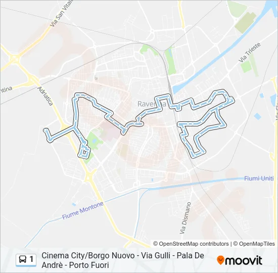 1 Bus Line Map