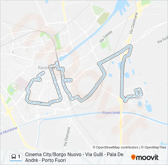 1 Bus Line Map