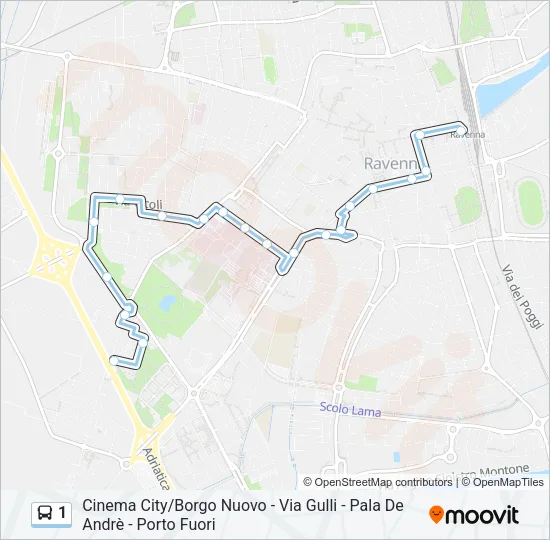 1 Bus Line Map