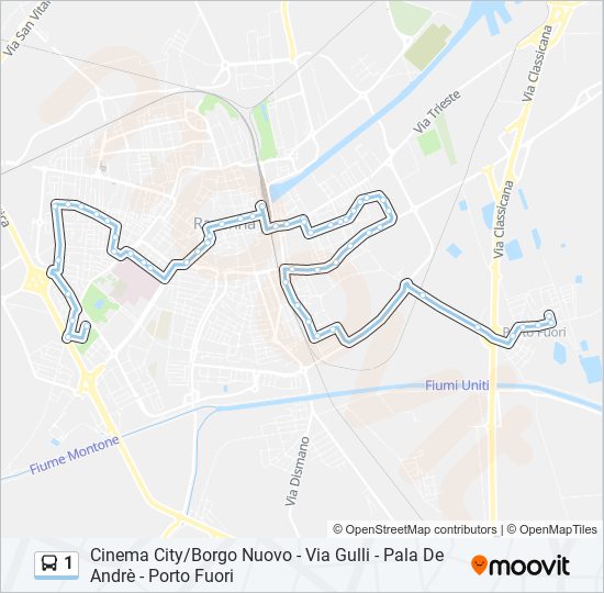 1 bus Line Map