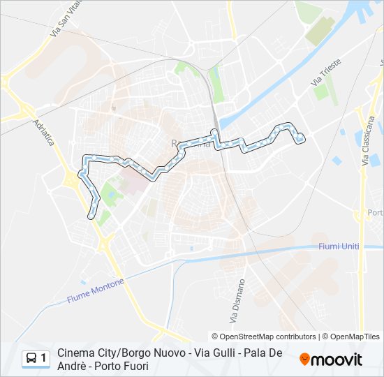 1 bus Line Map