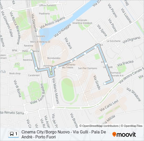 1 bus Line Map