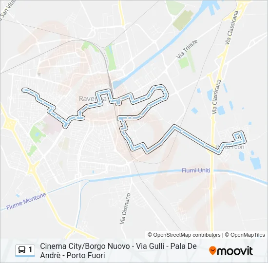1 Bus Line Map