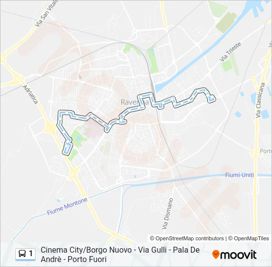 1 Bus Line Map