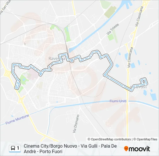 1 Bus Line Map