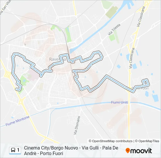 1 Bus Line Map