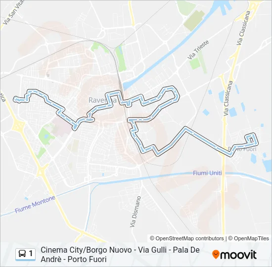 1 Bus Line Map