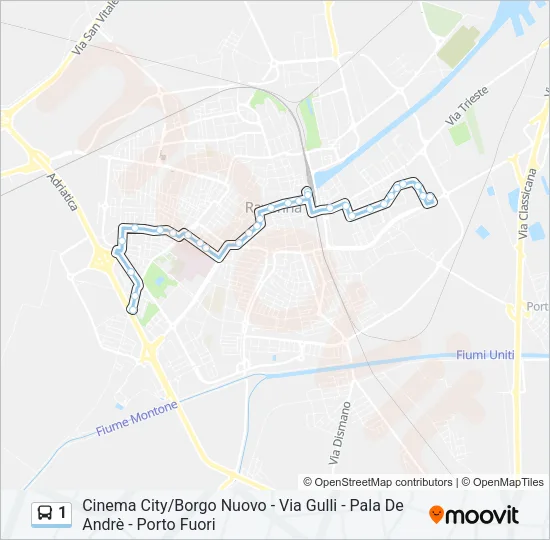 1 Bus Line Map