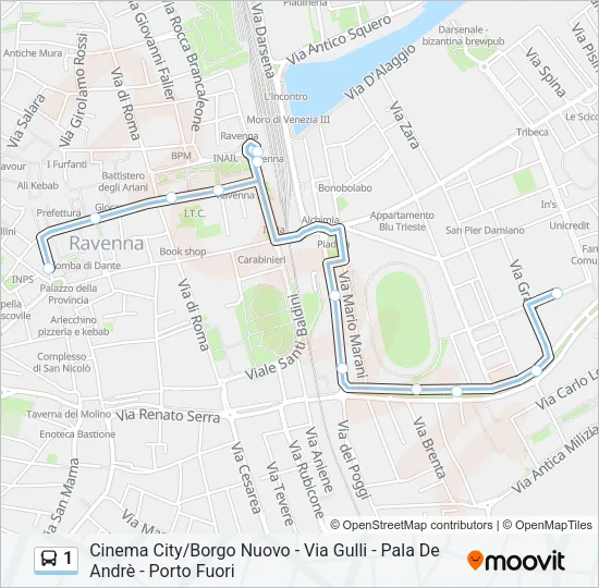 1 Bus Line Map