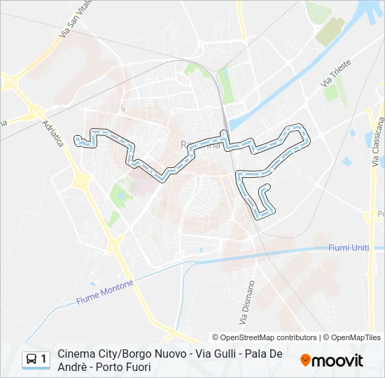 1 Bus Line Map