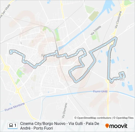 1 Bus Line Map