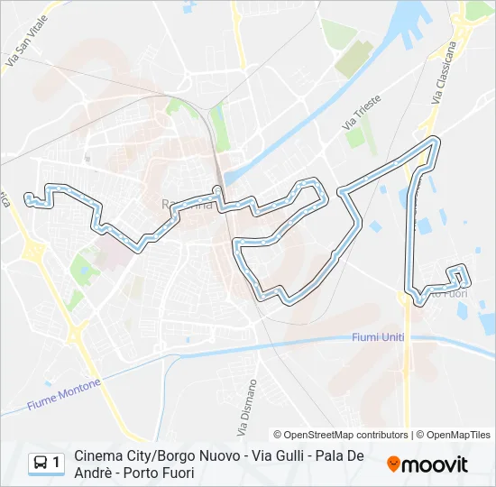 1 Bus Line Map