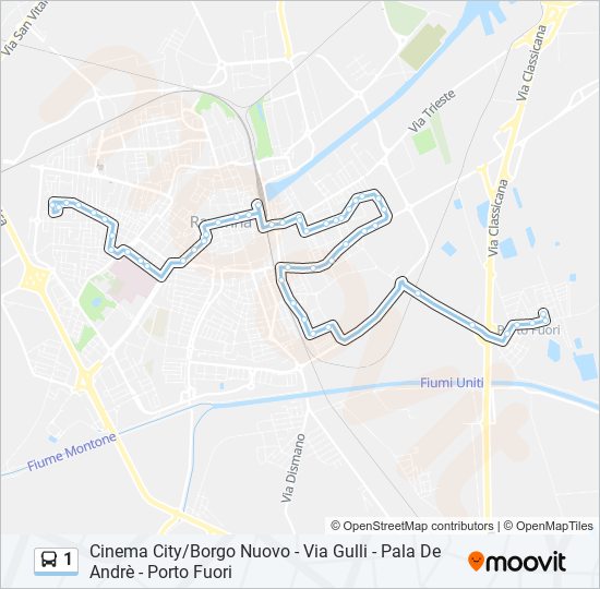 1 bus Line Map