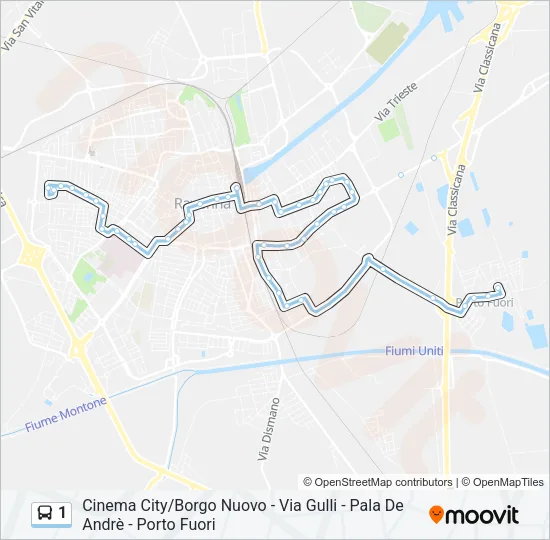 1 Bus Line Map
