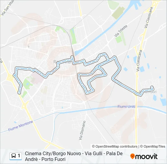 1 Bus Line Map