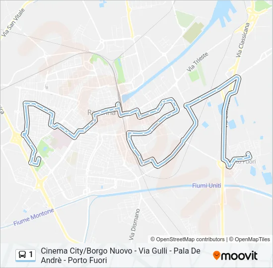1 Bus Line Map