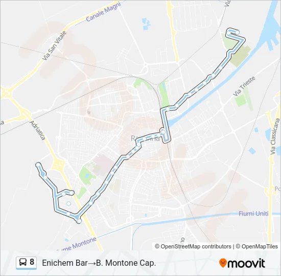 8 Bus Line Map