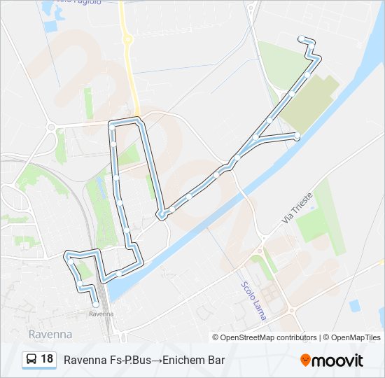 Percorso linea bus 18