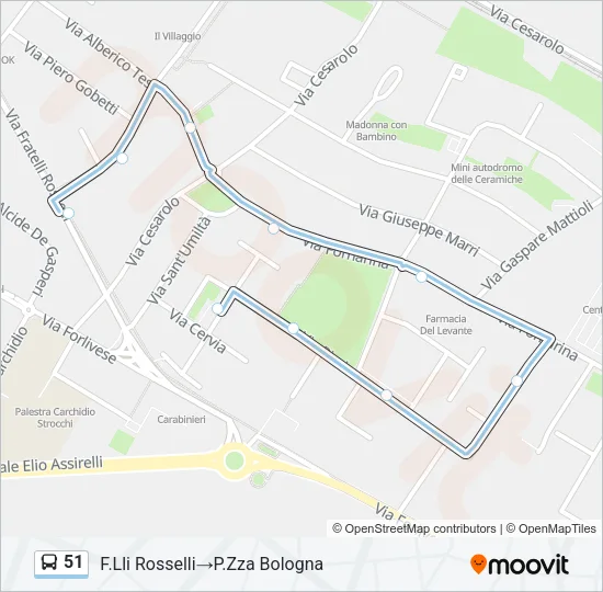 51 Bus Line Map