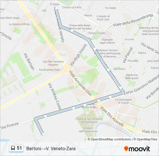 51 Bus Line Map