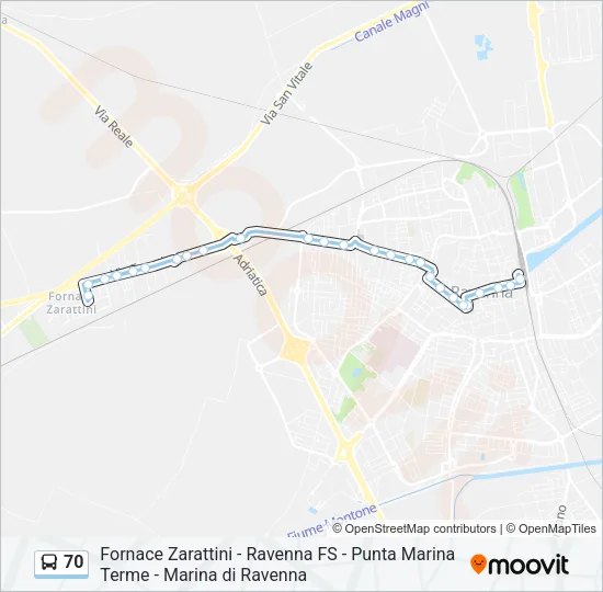 70 Bus Line Map