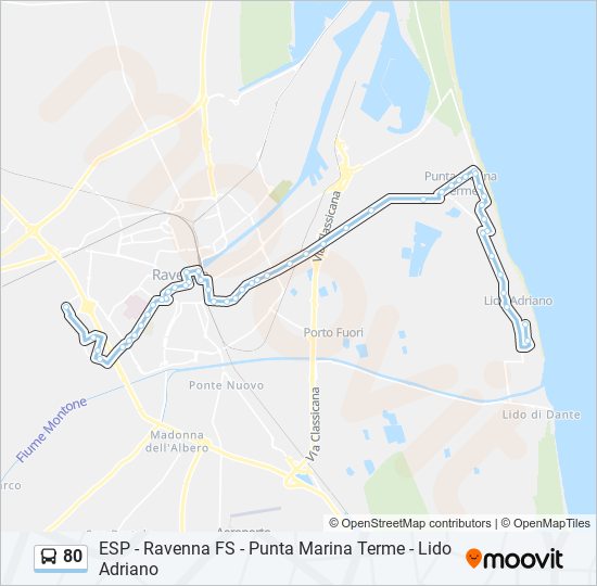 80 bus Line Map