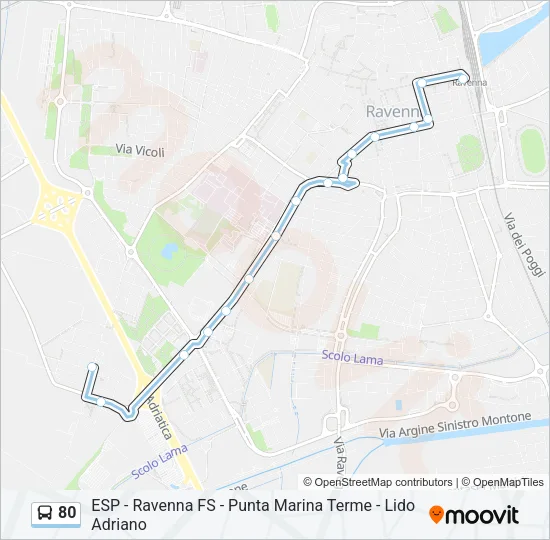 80 Bus Line Map