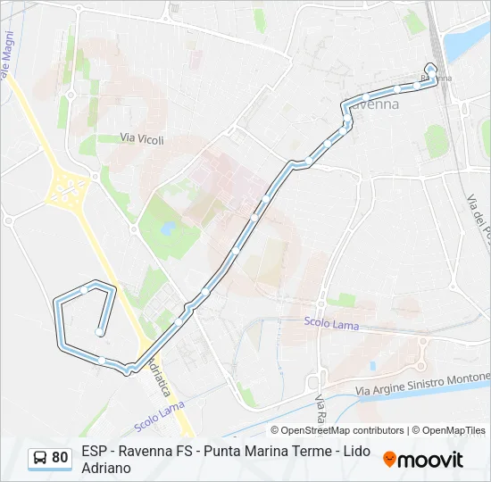80 Bus Line Map