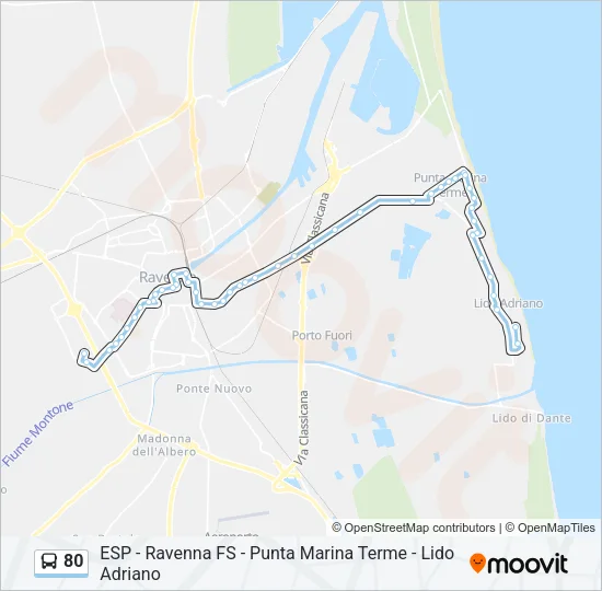 80 Bus Line Map