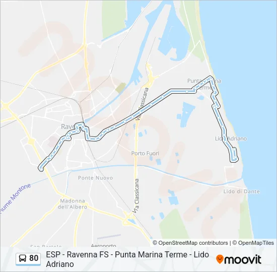 80 Bus Line Map