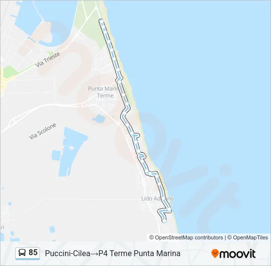 85 Bus Line Map